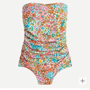 J Crew Ruched Bandeau one piece Size 14